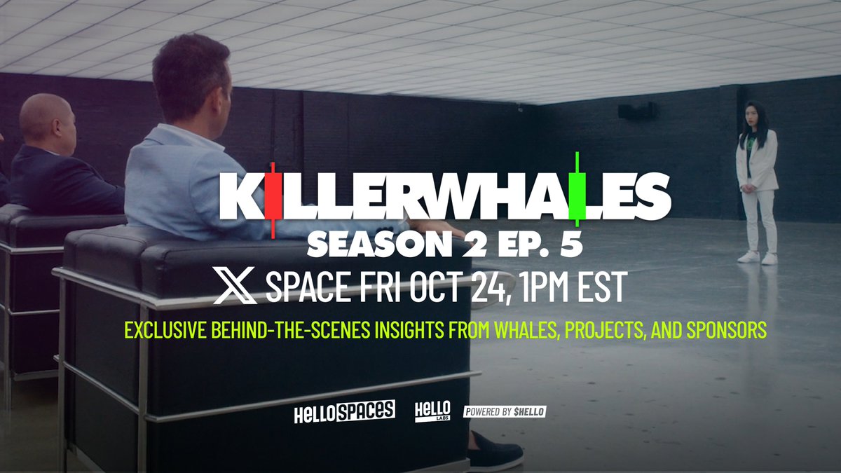 KillerWhalesTV's tweet image. Killer Whales Season 2 - Ep 5: Watch Party &amp;amp; Roundtable 🐳

Join us Oct 24 at 1pm EST for a Killer Whales Watch Party to unpack Episode 5, dive into the pitches, and catch up on how the projects have grown since filming

Featuring 🎙️
Episode 5 Projects: @transhumancoin,…