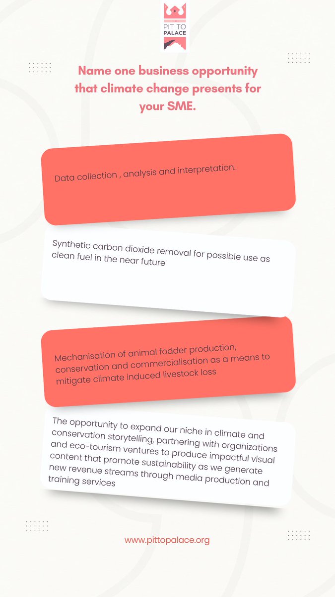 _PtPInitiative's tweet photo. Last week, we wrapped up our first #SustainSMECohort3 topic on Climate Risks, Management &amp; Opportunities for SMEs! 🌿

Next up: sessions on Sustainability Foundations, Resource Efficiency &amp; Green Entrepreneurship. 💡

#ClimateResilience #GreenBusiness #Sustainability #SMEGrowth https://t.co/Y07mtpaBM4