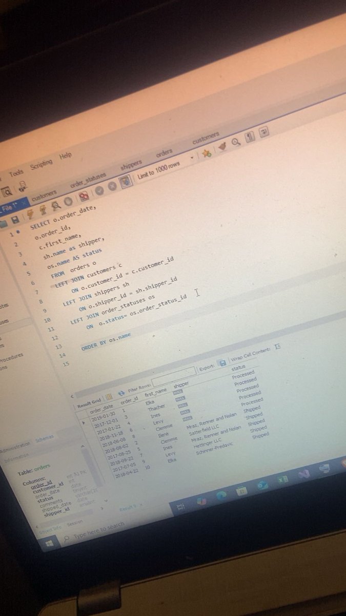 bigoset's tweet image. Learned how to use different types of joins in SQL (concepts I was already familiar with in Python ) along with key clauses like LIKE, AS, and ORDER BY.
#SQL