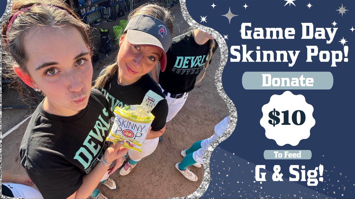 FDU Devils Softball (@fdudevilssb) on Twitter photo There is still time! 10 hours left to feed <a href="/abinanti2024/">GianaAbinanti2024</a> & <a href="/riley_signor/">Rileysignor2023</a> some <a href="/theskinnypop/">SkinnyPop Popcorn</a> on Game Days! 
Don’t let them starve! 😭🙏🏻
Donate $10! 🙂
givecampus.com/schools/Fairle… There is still time! 10 hours left to feed <a href="/abinanti2024/">GianaAbinanti2024</a> & <a href="/riley_signor/">Rileysignor2023</a> some <a href="/theskinnypop/">SkinnyPop Popcorn</a> on Game Days! 
Don’t let them starve! 😭🙏🏻
Donate $10! 🙂
givecampus.com/schools/Fairle…