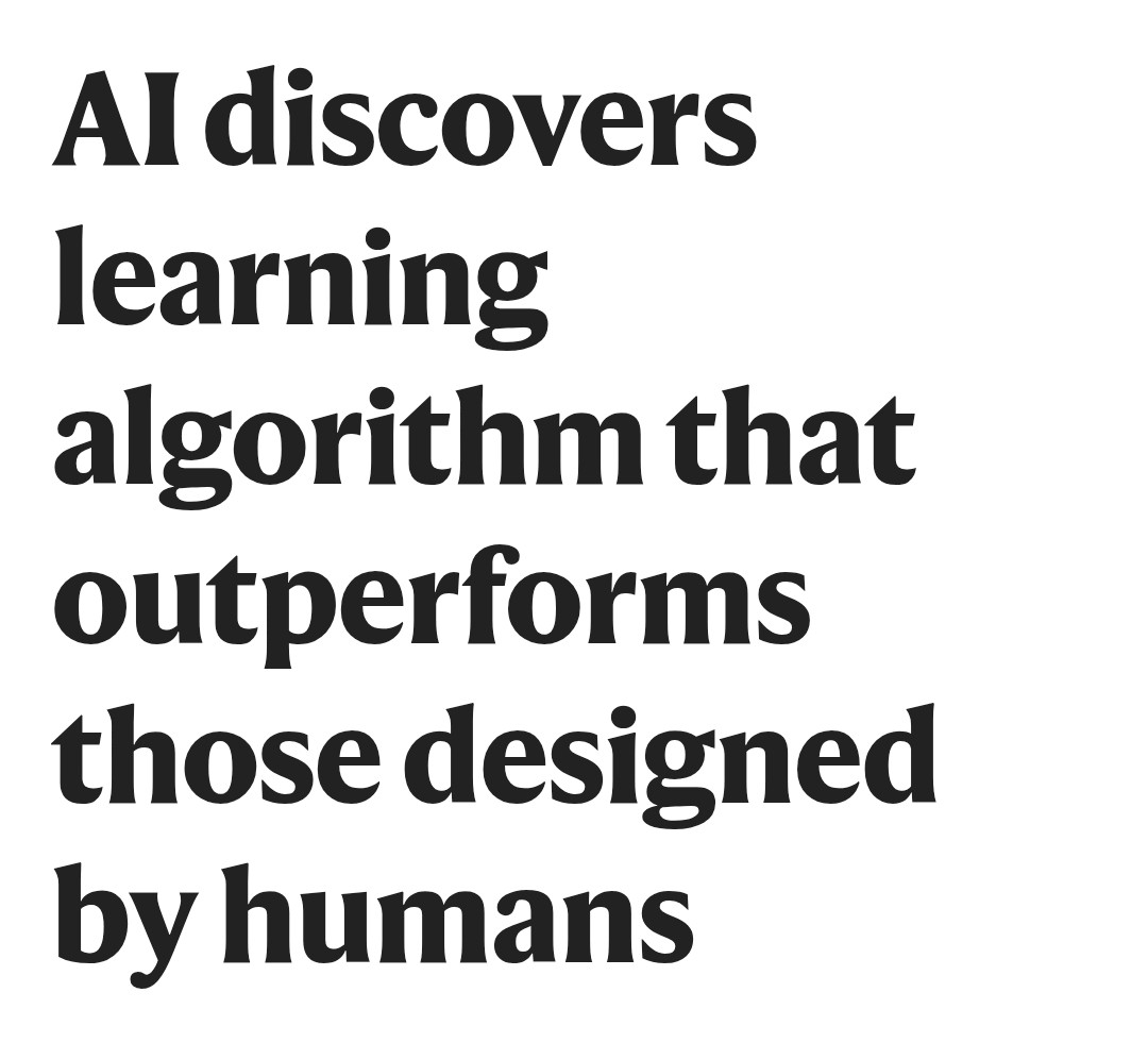 Dr_Singularity's tweet image. Scientists built an AI that learned how to learn
It discovered its own way to improve at tasks, instead of using rules made by humans.
This new learning method outperformed human designed algorithms on video game tests (like Atari) and even worked well in new situations.
It…