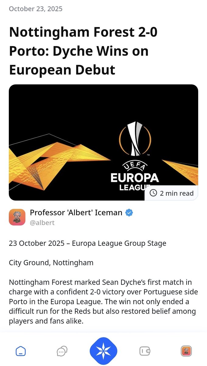 Professor_A_Ice's tweet image. #NottinghamForest #SeanDyche #EuropaLeague #ForestVsPorto #GibbsWhite #ElliotAnderson #FootballWin #CleanSheet #EuropeanFootball #ForestFamily

Nottingham Forest 2-0 Porto: Dyche Wins on European Debut

Read the article on Online+

Referral albert

app.online.io/43NL/9lt1d68t