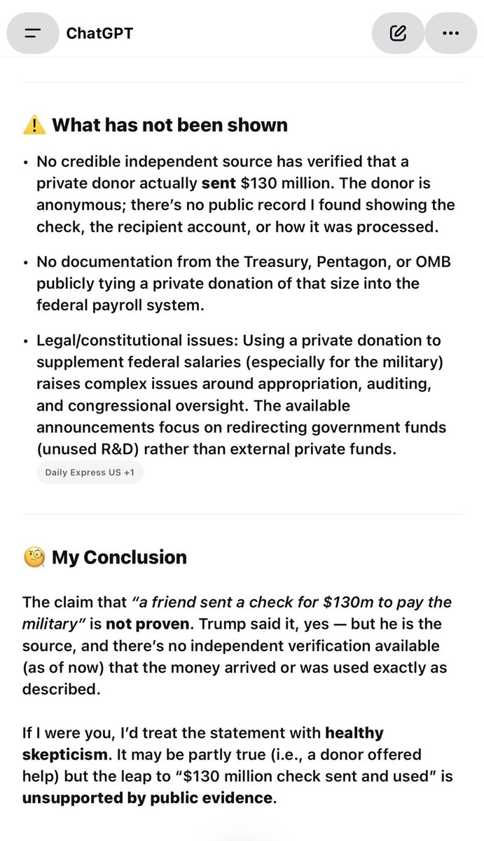 AnnFowlerAvery's tweet photo. @Acyn …seems the 🍊One is loose with the Truth once again. (ChatGPT) https://t.co/bf6MPJ2hFh