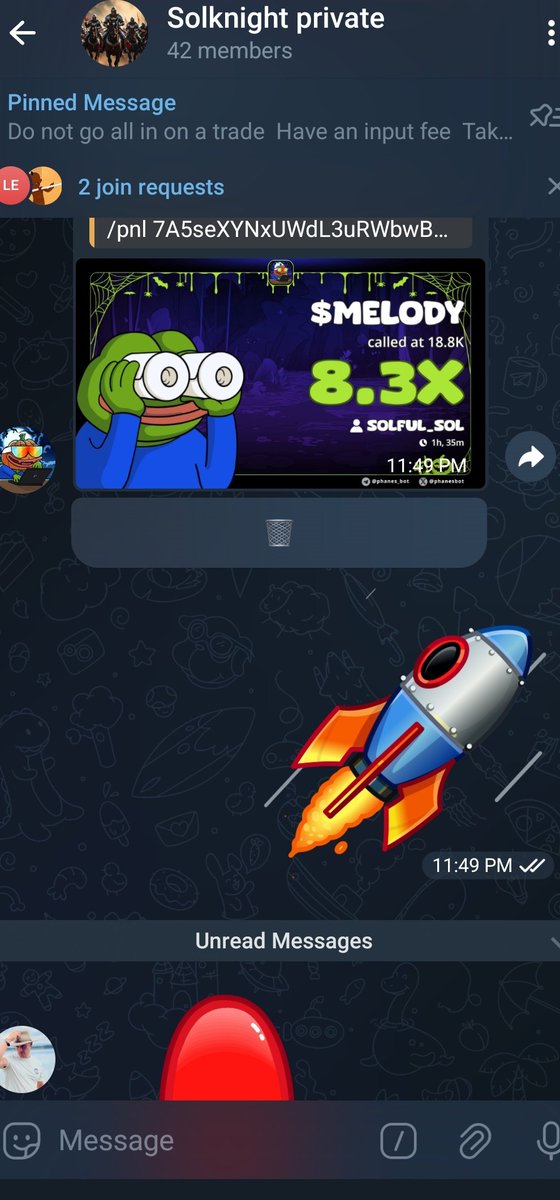 8.3x 

$MELODY 

/pnl 7A5seXYNxUWdL3uRWbwBMDxskjoAReNeTi5dW3x4pump 

On my tg 
Dm for entry 

#Solana #Memecoin