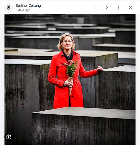Wolfgang Curt (@wolfgang736751) on Twitter photo Die ermordeten Juden für die eigene Selbstdarstellung in Rot mit Blumensträußchen zu instrumentalisieren ist der übelste Mißbrauch des Holocaust, den es seit langem gegeben hat. Die ermordeten Juden für die eigene Selbstdarstellung in Rot mit Blumensträußchen zu instrumentalisieren ist der übelste Mißbrauch des Holocaust, den es seit langem gegeben hat.