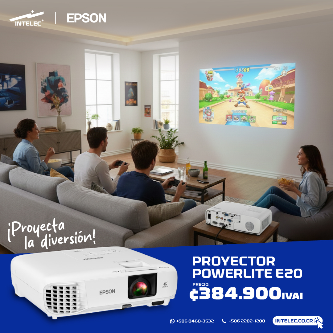 Intelec_CR's tweet image. ¡Proyecte la diversión! 🎬 Proyector Epson PowerLite E20. Cine y juegos en casa con calidad inmersiva.

💰 Financiamiento disponible. Reciba con Servicio Express seguro.

¡Compre el suyo! intelec.co.cr/p-epson 
Llámanos 📞 2202-1200 / 📱8468-3532.

#Proyector #Epson