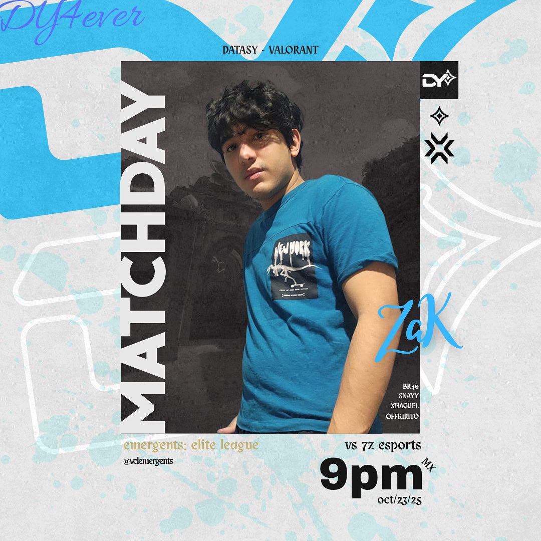 De nuevo frente a frente, diferentes escenarios, diferentes resultados 🩵

Hoy tenemos nuestra revancha en con <a href="/esports7z_/">7z Esports Club</a> alas 9pm MX, los esperamos en <a href="/vclemergents/">EMERGENTS</a> 🏆

#valorant #esports #dy4ever #emergents