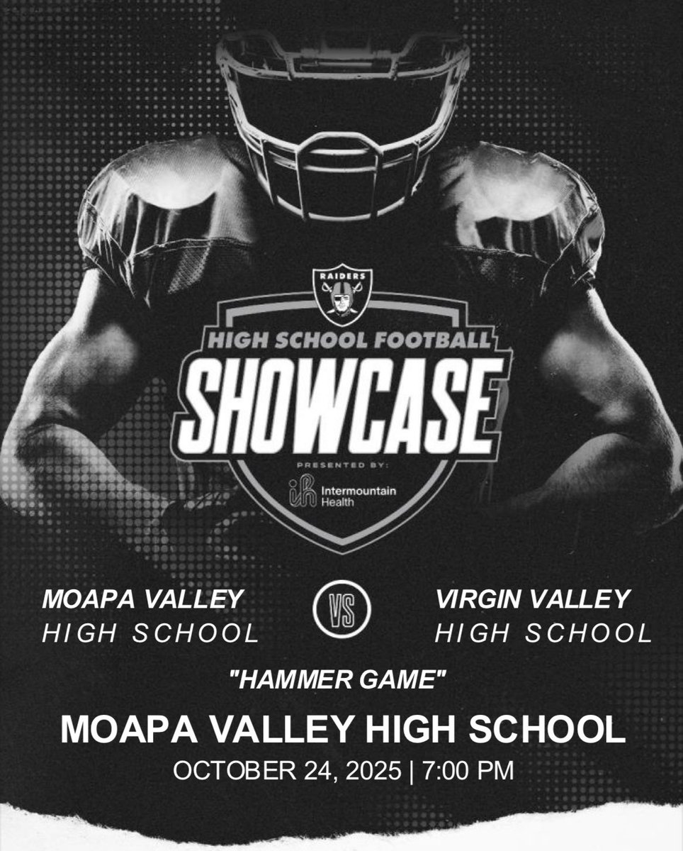 Catch all the thrilling action in this week’s High School Showcase, where Virgin Valley will take on Moapa Valley in the annual “Hammer Game” for the 3A Southern League Title!

#ThisIsHSFootball | <a href="/nflplayfootball/">NFL Play Football</a>