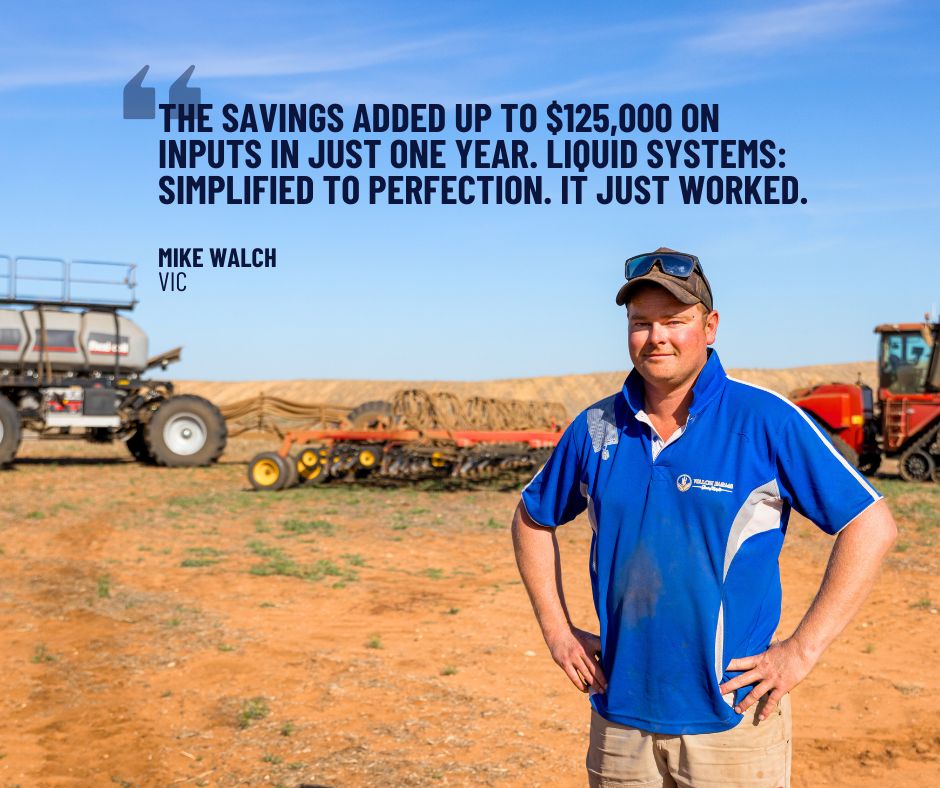 LQSystems's tweet image. 🌱Mike Walch from #Patchewollock VIC has awesome feedback on his #LiquidSystems @FlexiCoil liquid cart.
&quot;When we first looked at the numbers it sounded too good to be true. The savings added up to $125K on inputs in just 1 year. Simplified to perfection. It just worked.&quot;