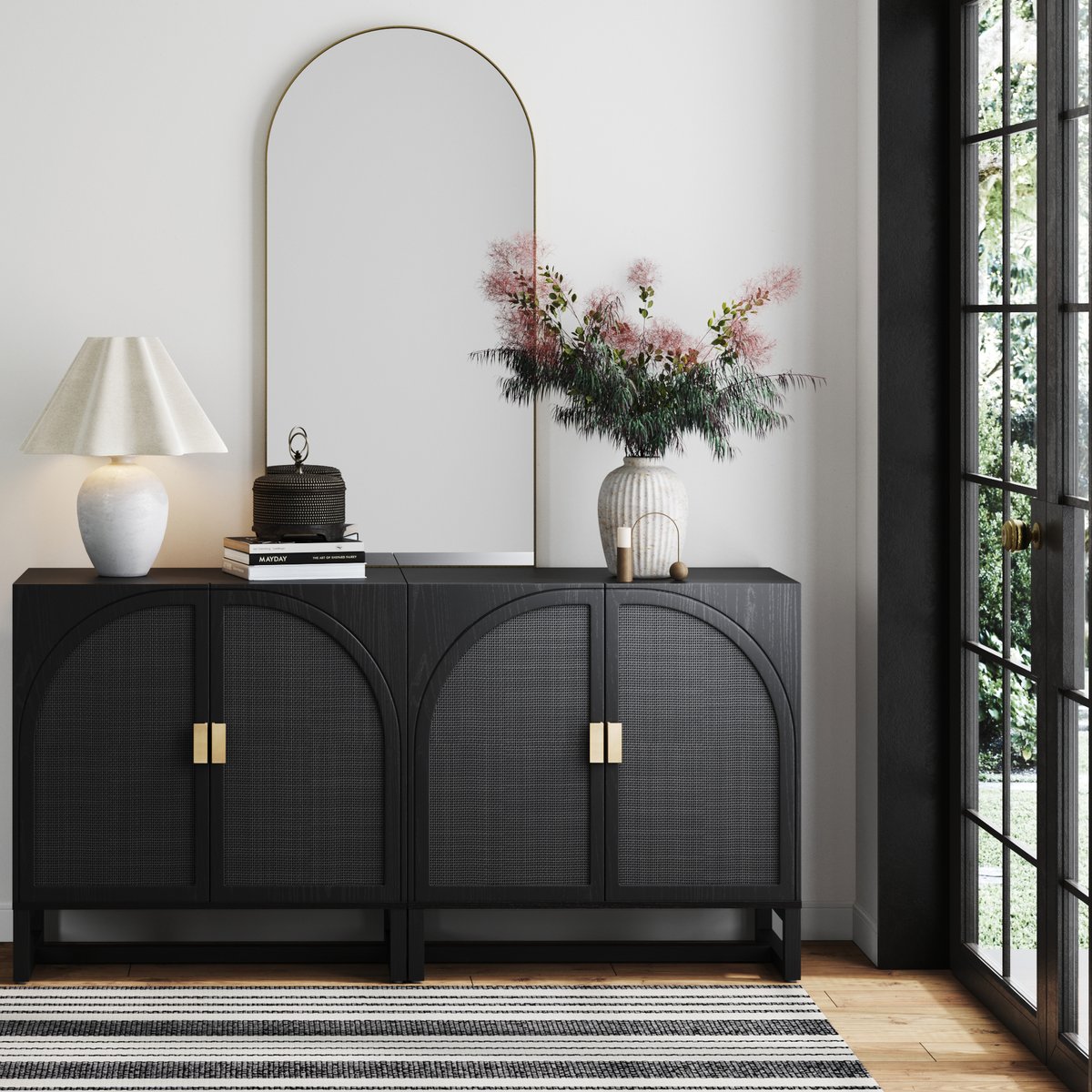 With its striking arch door design details, the Paxton Storage Unit blends architectural charm with everyday function. Inside? Plenty of space to keep things organized and beautiful. ✨️