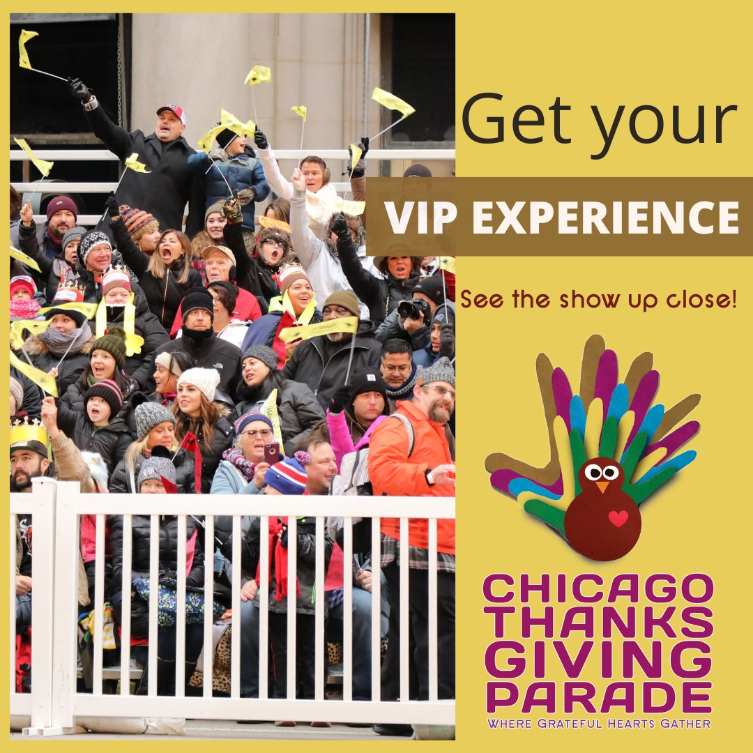 Watch the bands, balloons, and floats roll by from your reserved spot on State Street. VIP is the only way to do parade day right: hubs.li/Q03PZVBt0

#ChicagoThanksgivingParade