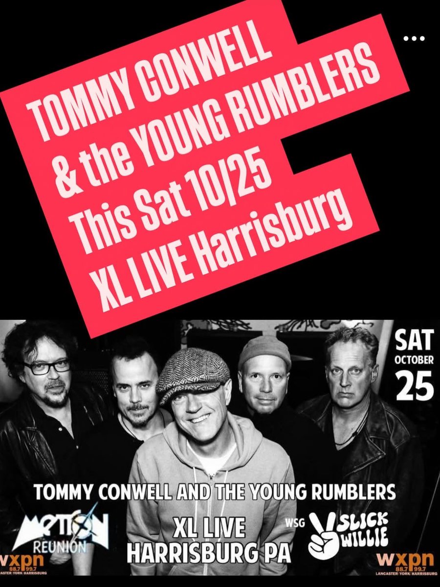 /-\  /-\  /-\ /-\
( T | C | Y | R )
\_/ \_/ \_/ \_/
WXPN Welcomes: Tommy Conwell And The Young Rumblers
Sat • Oct 25, 2025 • 8:00 PM
XL Live, Harrisburg, PA
TICKETS - ticketmaster.com/wxpn-welcomes-…