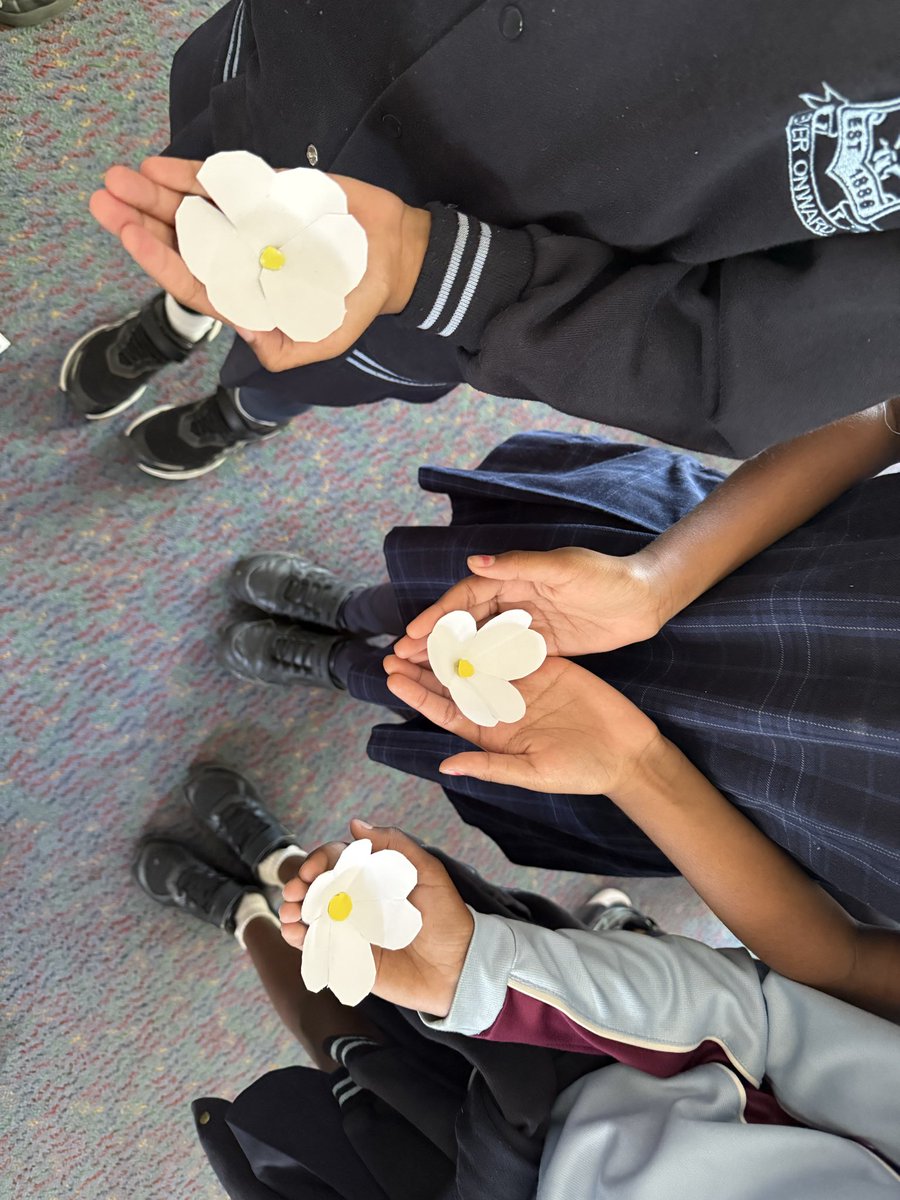 We created some beautiful frangipani inspired paper flowers for Diwali during Visual Arts today