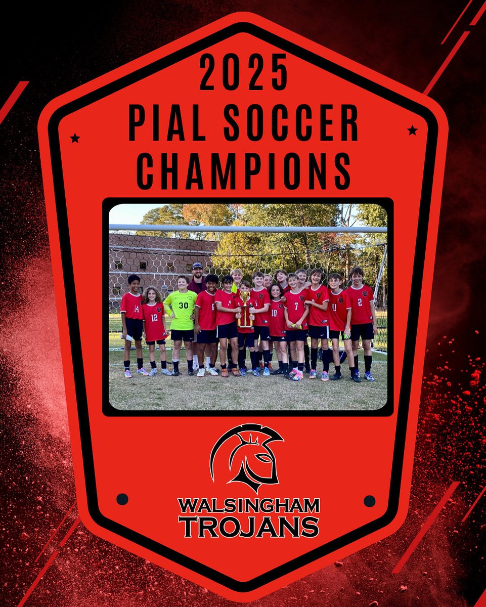 The Walsingham Academy JJV Boys soccer team won the PIAL Championship this afternoon, 7-1 over Hampton Roads Academy!! The Trojans finished the season 12-0 and out scored their opponents 89-8!!