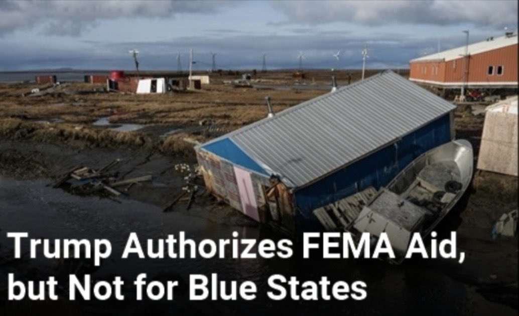 NotHoodlum's tweet image. Trump approved disaster aid for Alaska, Nebraska, and North Dakota, while denying requests from Vermont, Illinois, and Maryland. He bragged about winning those states “BIG,” saying it’s his honor to deliver for “incredible patriots.”
apnews.com/article/fema-t…