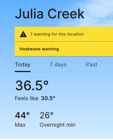 Its 9am, and already this hot... (feels like temp is way out as well). 

I don't plan on leaving the air conditioned office unless there is an emergency.
