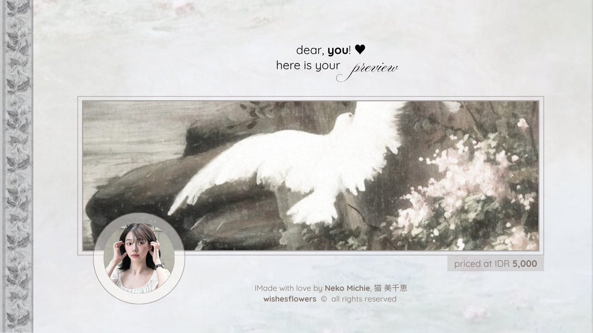 wishesflowers's tweet photo. Help repost? Thank you! ❤︎

Good morning, dearest. 8 ready stock layout from Karina latest updates are now available to be owned by its new caretaker! Priced at IDR 5,000 and available in JPNGs for avatars. Knock my direct message to claim it as yours! 🪽

#zonauang #zonajajan https://t.co/zs13SvYP56