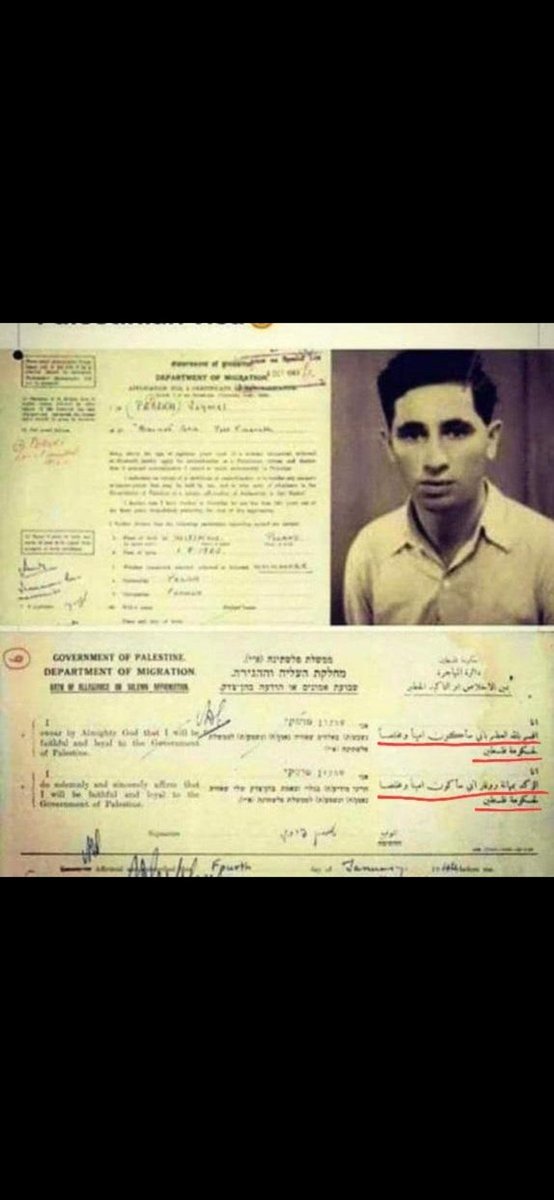 saho_eritrea's tweet image. Jewish people came to Palestine as refugees with these permits.

They now claim to own the land...

Every one of these Jewish migrants seeking refuge in Palestine made the following oath.

I, [name], swear by Almighty God that I will be faithful and loyal to the Gov of Palestine