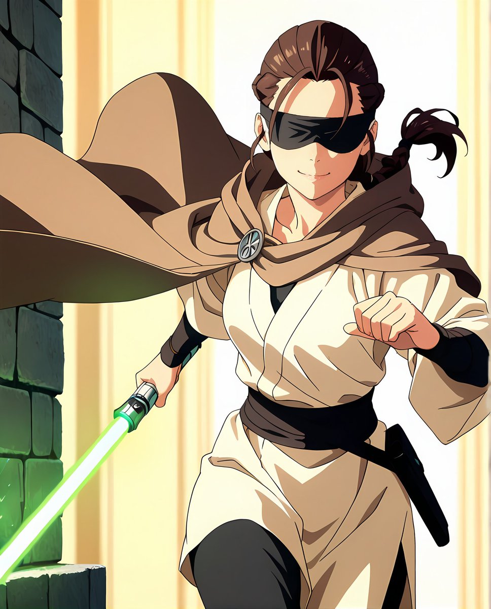 ZCheatwood1's tweet image. #AIArt #AIGeneratedArt #AICharacterDesign #AIAnimeArt #lightsaber #starwars #jedi #OC
