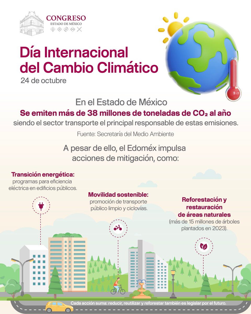 El cambio climático no es un fenómeno lejano: afecta directamente al aire que respiramos, al agua que consumimos y a la biodiversidad que sostiene nuestra vida.

📉 Según la <a href="/SEMARNAT_mx/">SEMARNAT México</a>, México emite alrededor de 683 millones de toneladas de CO₂ anuales, y el Estado de México