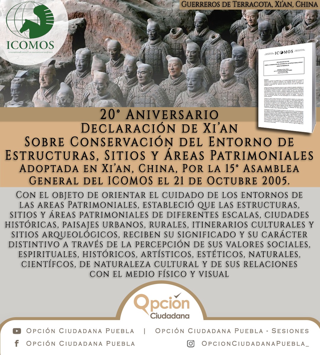 ernestogarciah_'s tweet image. 20° Aniversario Declaración de Xi’an
Sobre Conservación Entorno Estructuras, Sitios y Áreas Patrimoniales Adoptada en Xi’an, China, 15° Asamblea General ICOMOS 21 de Octubre 2005

#icomos #declaracióndexian #patrimonio #cultura #patrimonioedificado #futuro #historia #arquitectura