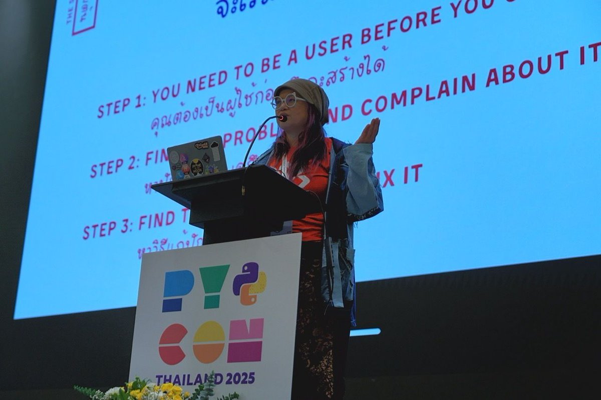 pyconthailand's tweet image. Conference Day wrapped! ๐
Huge thanks to all our speakers, volunteers, and attendees for making this yearโs conference truly unforgettable. ๐
#pycon #pyconth2025 #pythondeepdive #pythoncommunitythrive