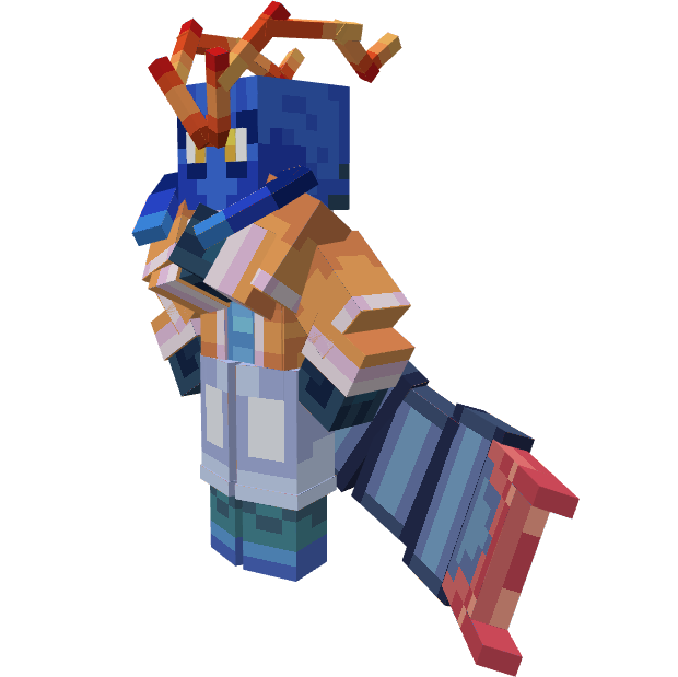 EleventhMouse's tweet photo. Made another Figura model!

This time of Kaskozhuk, who isn't on Twitter but you should totally check out his YT channel as he's been doing Silksong with double enemies! 

Always interesting to make models with 4 arms too

#Blockbench #Minecraft #Figura https://t.co/GgXfV5oAac