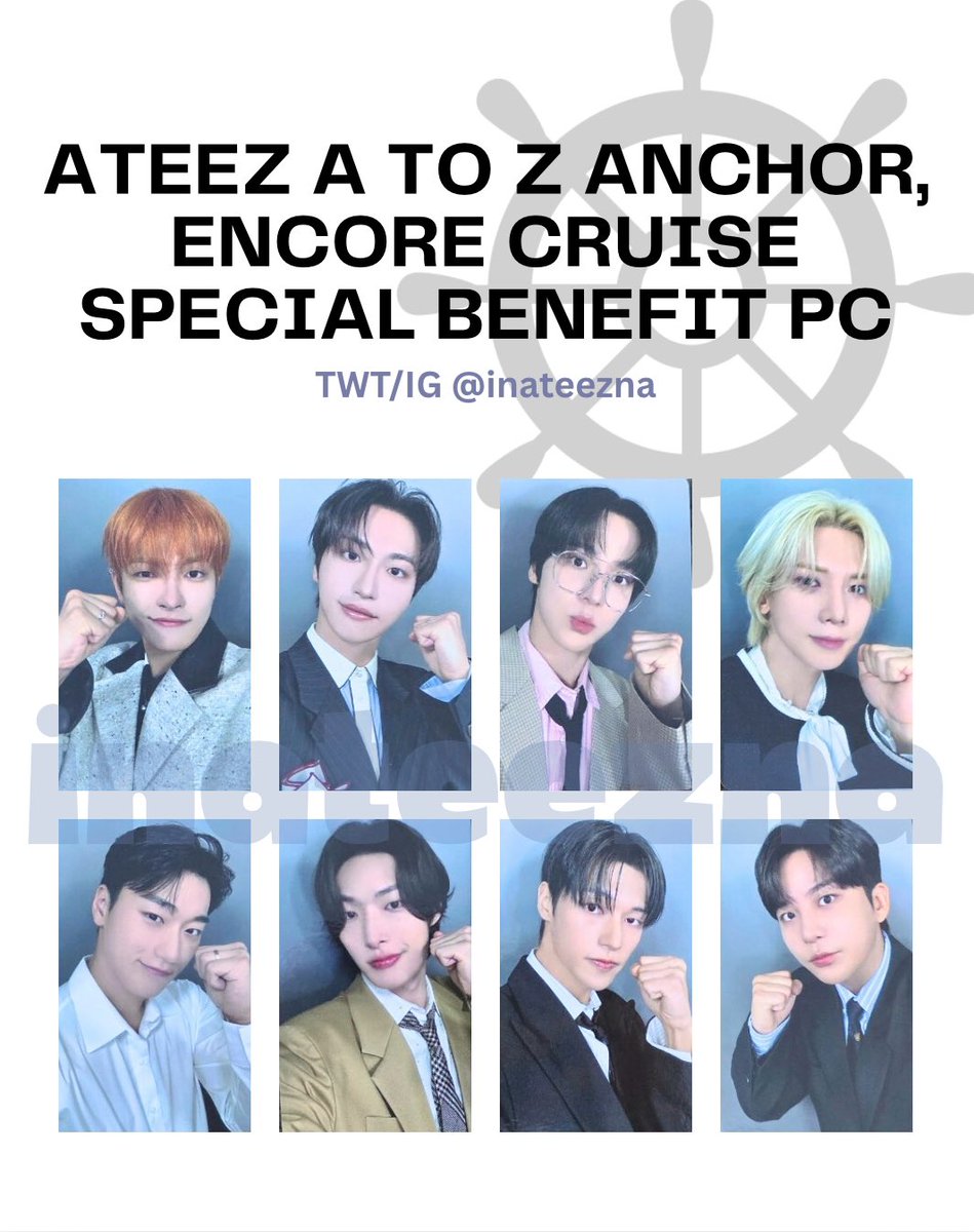 ateez encore anchor クルーズ コンプリート トレカ ATEEZ A to Z ANCHOR, ENCORE Cruise Special Benefit Photocard