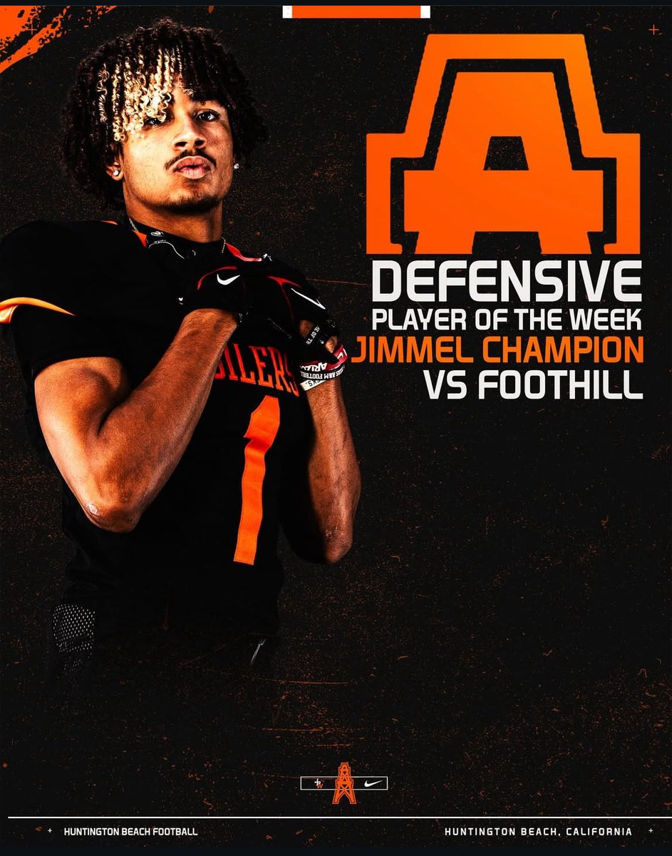 Blessed to be named Player of the Game 🏆
6’3” | 190 | WR/DB | Class of 2027
<a href="/HBHSFootball/">HBHS Oilers Football</a> <a href="/MaxPreps/">MaxPreps</a> <a href="/Hudl/">Hudl</a> <a href="/PrepRedzoneCA/">Prep Redzone California</a> 
#GrindDontStop #PlayerOfTheGame #ClassOf27