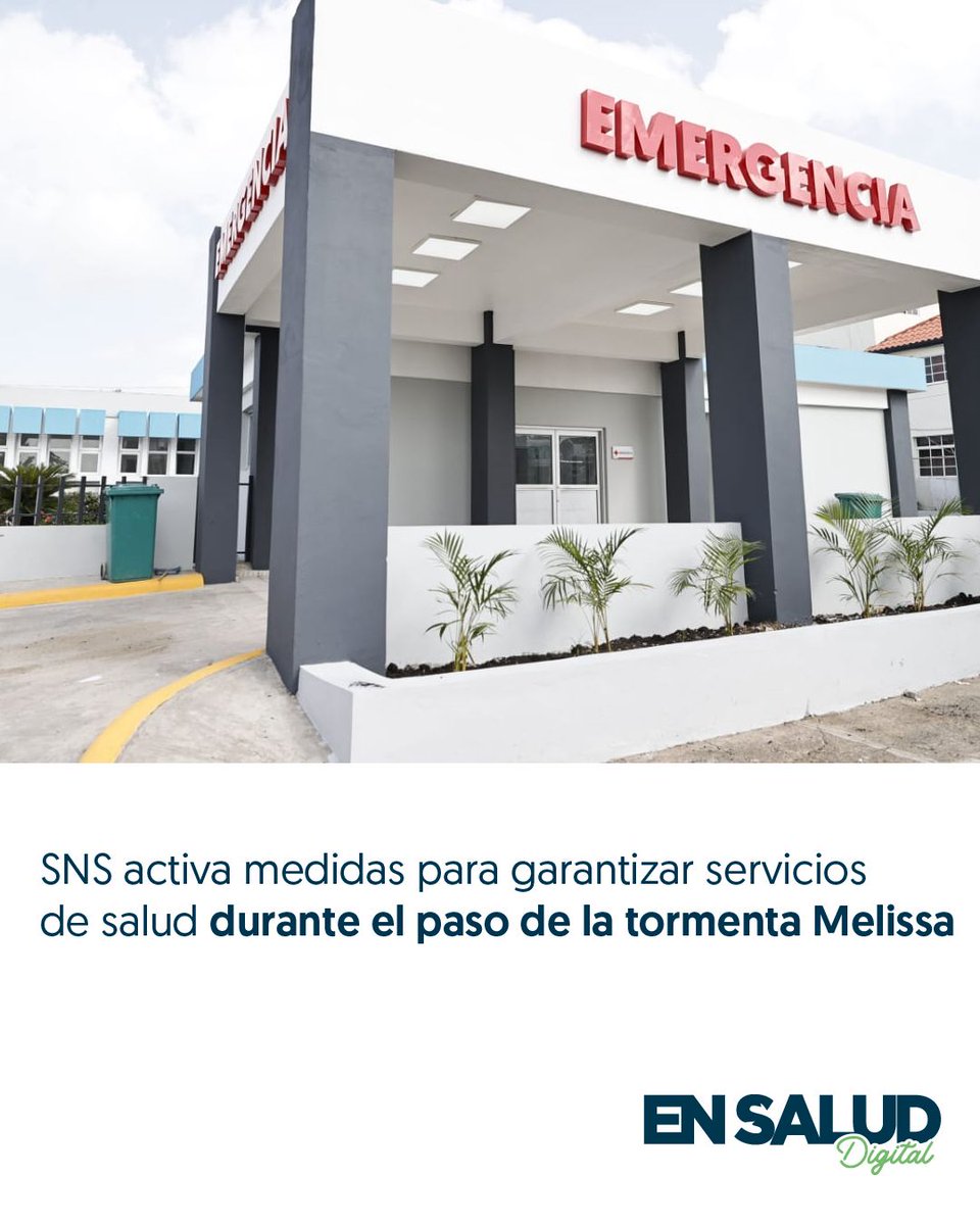🏥 El Servicio Nacional de Salud (SNS) informó este martes que emitió una directiva institucional para asegurar la operatividad de los establecimientos de salud durante el paso de la tormenta tropical Melissa.

📱Más detalles en ensaluddigital.gob.do.

#EnSaludDigital