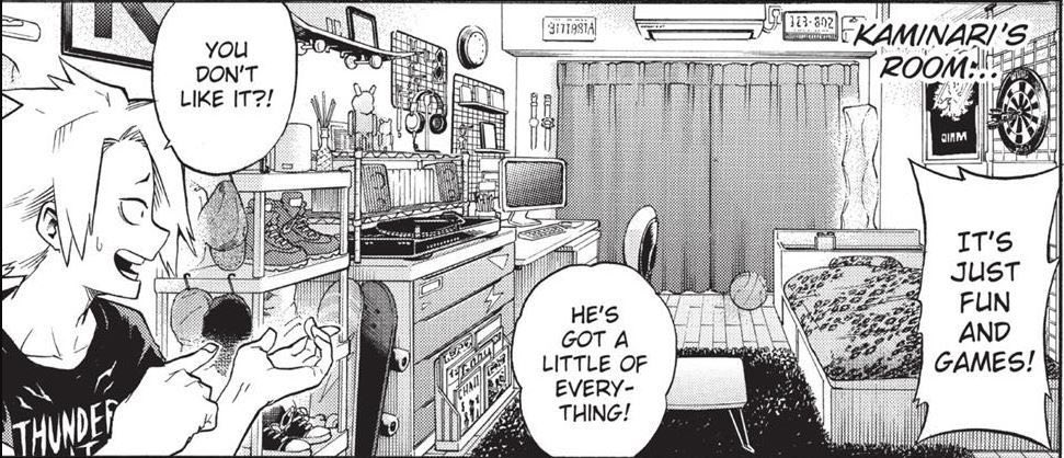 Denki showing his room in the dorm competition is so much cuter in the manga omg what the hell 😭
