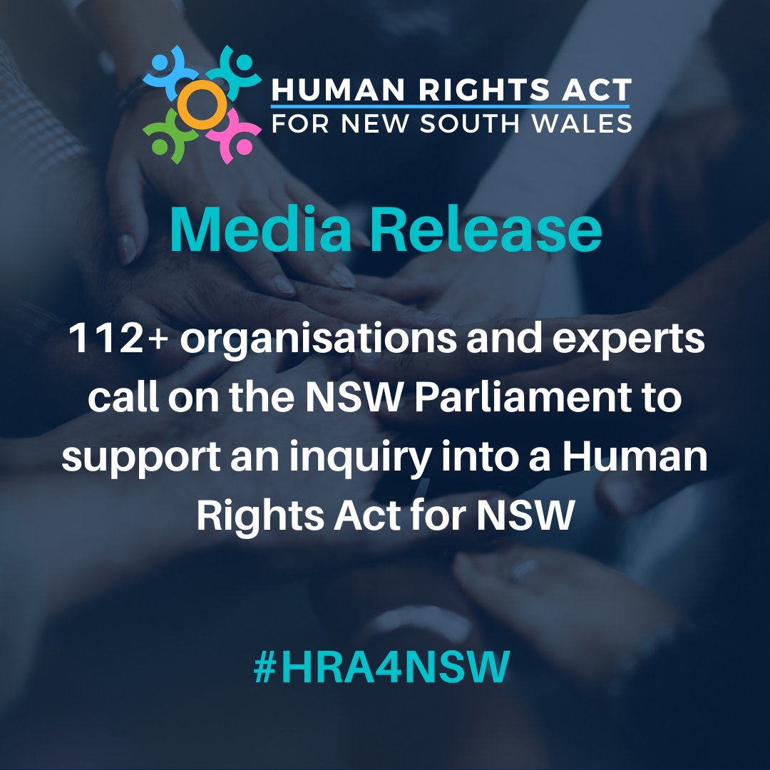 HumanRights4NSW's tweet photo. BREAKING: 115 organisations &amp; experts have signed an open statement calling on the NSW Parliament to support an inquiry into a #HumanRightsAct4NSW
Open statement: https://t.co/sWE8pROjO2
Joint Media Release: https://t.co/KbMQWytcaf
#hra4nsw #auslaw #nswpol
@AusLawyersHR @NSWCCL https://t.co/RYh3wsJKGb