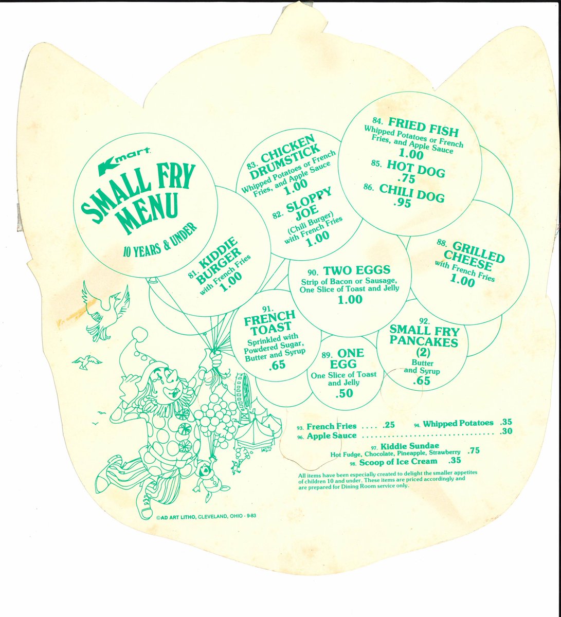 1983 KMart Halloween kids menu. Turns into a mask. New antique shop purchase for my Halloween decorations. Note: I do not like Halloween. But this cat tho.