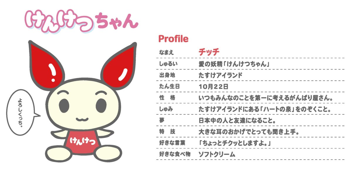 10月22日はけんけつちゃんのリーダー「チッチ」の誕生日。 けんけつ