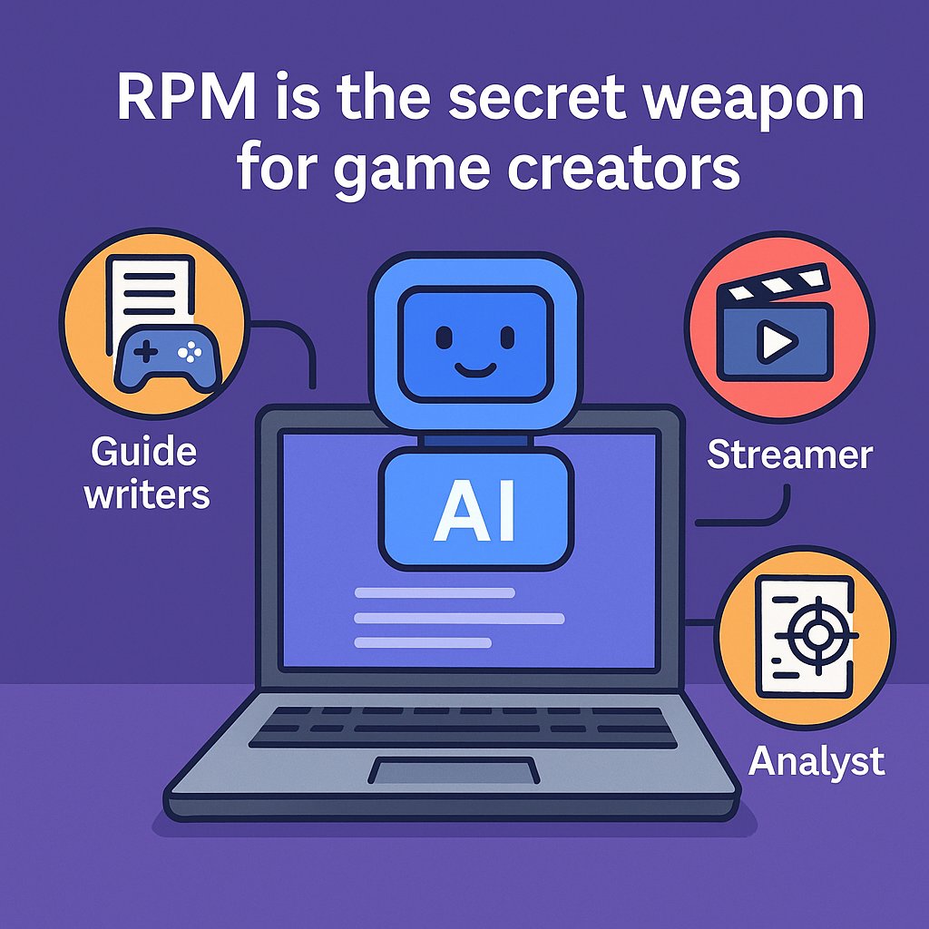 realplayerdao's tweet image. RPM is the secret weapon for game creators.

🎮 Guide writers → get instant strategy drafts
🎥 Streamers → generate tactical scripts
🧠 Analysts → summarize key moments

Create faster. Explain deeper. Win audiences.
#GameContent #AIAssistant #RPM