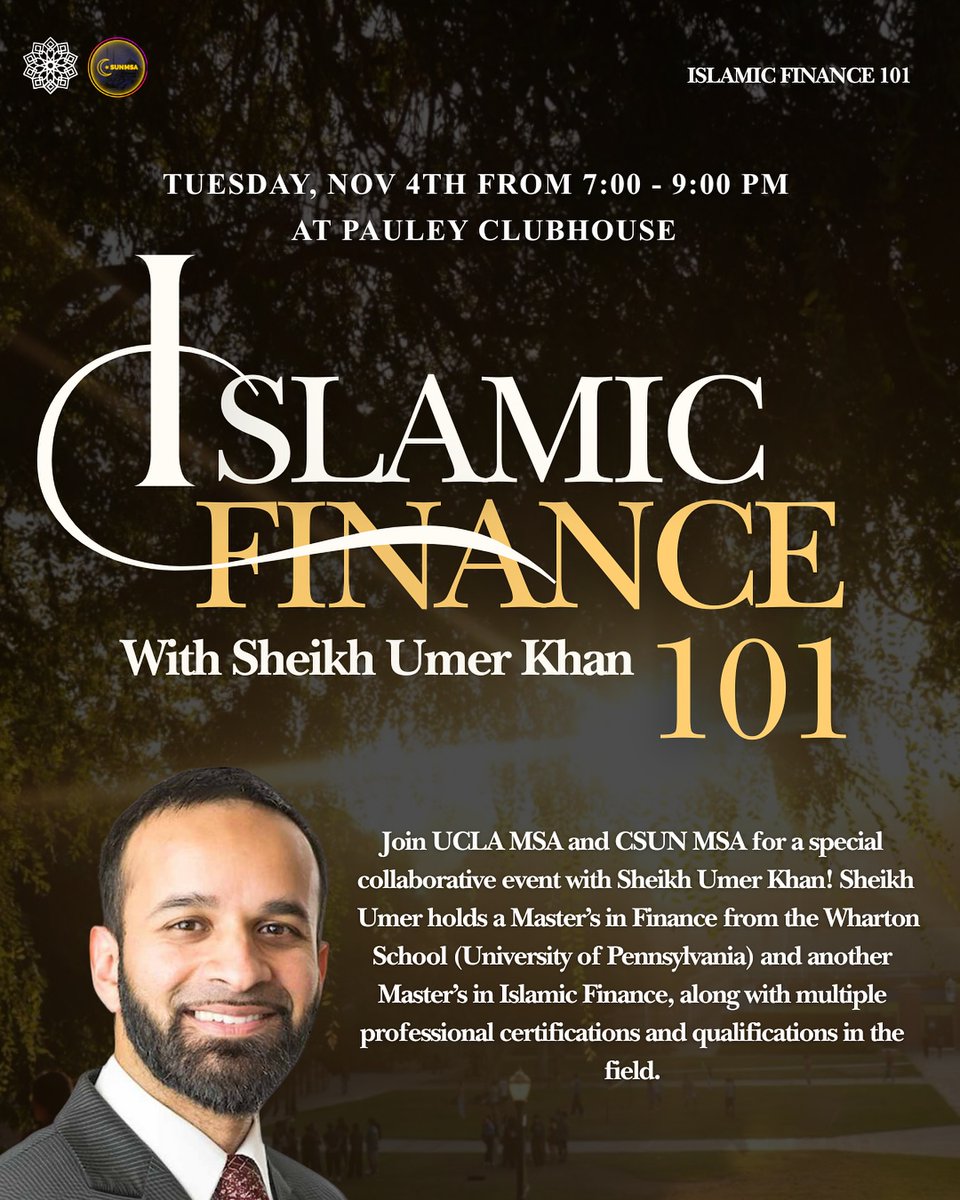 umer_khan's tweet image. Two weeks away... discussion of Ethical / Halal Finance at the Muslim Student Association at UCLA (@UCLAMSA)  inshā'Allāh. Bring all your questions!