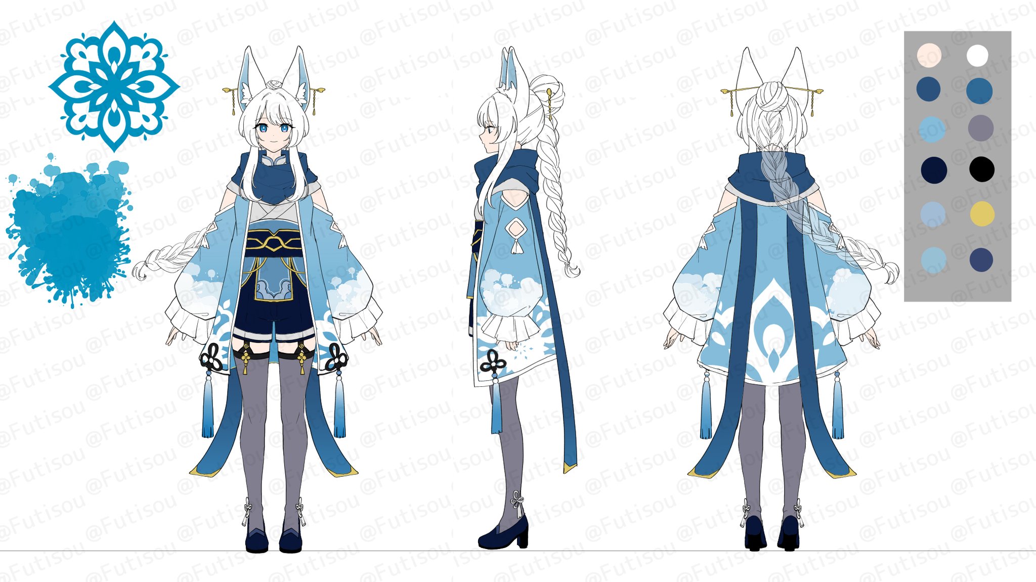 あつ&さま専用（原画）白いおくりもの ほか　3点おまとめ 2023/7/29（土）～7/31（月）イラストレーターao(あお）初の個展