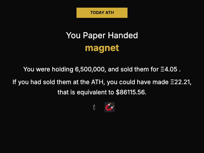 cha1nChaser's tweet photo. Paperhanded this man fml and I got in early aswell 😔 $magnet 

https://t.co/weD2QYy6Kn https://t.co/f0riN8pV9w