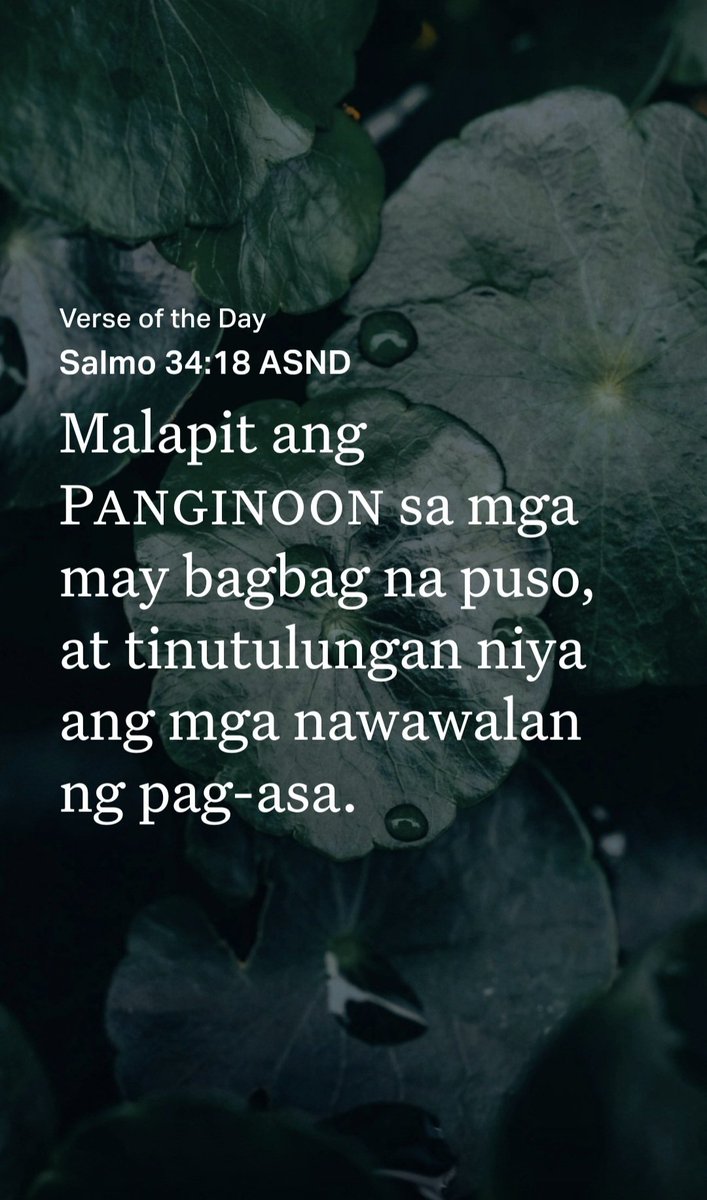 camzphoenix_13's tweet image. Salmo 34:18 ASND
[18] Malapit ang Panginoon sa mga may bagbag na puso, at tinutulungan niya ang mga nawawalan ng pag-asa.

bible.com/bible/1264/psa…