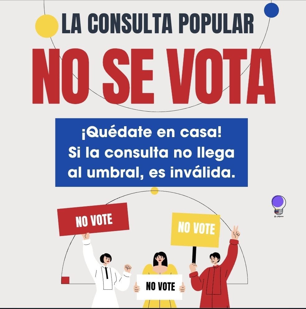 Mechitascasmont's tweet image. 🎴#LaConsultaDelEngaño
▪︎ Varias preguntas están en la Ley
▪︎ Destruirá 450 Empleos Formales
▪︎ La usará como excusa para lanzar Asamblea Nacional Constituyente y quedarse en el #Poder, si no lo logra buscará una revuelta para #GolpeDeEstado
▪︎ Costo $700 Mil Millones