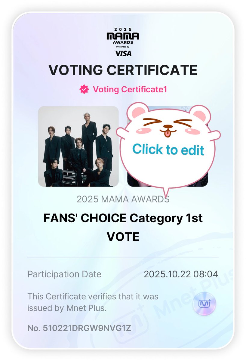 เริ่มต้นวันดีดี 
พร้อมกันตรงนี้  Let’s Vote!!  (22/10)

2025 MAMA AWARDS FANS' CHOICE Category

Voting Period: 
Oct 16, 2025 18:00 ~ Oct 26, 2025 23:59 (KST)

I vote for #GOT7 on
#2025MAMAVOTE

2025 MAMA Awards Fans' Choice Male
คิดคะแนนการโหวต
 Mnet Plus 90%
 X ติดแท็ก 10%