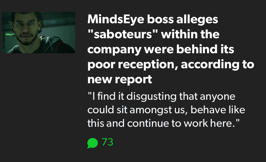 My god, this asshole again🤦‍♂️
Bro can’t just admit he made a bad game. First the previews were bad because Rockstar paid all players to talk trash. Now saboteurs at his own company made the final reviews bad! He should just make a game about all his conspiracies🤣