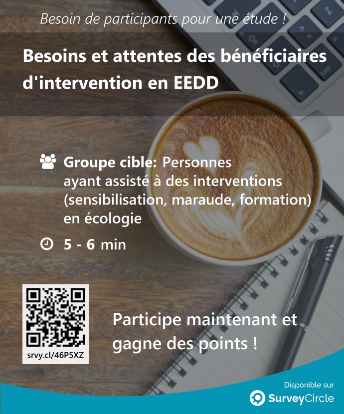 top_studies's tweet image. Recherche de participants pour l'étude classée en tête :
"Besoins et attentes des bénéficiaires d'intervention en EEDD" surveycircle.com/46P5XZ/ via @SurveyCircle
#ecologie #intervention #opinion #progrès #enquête #surveycircle