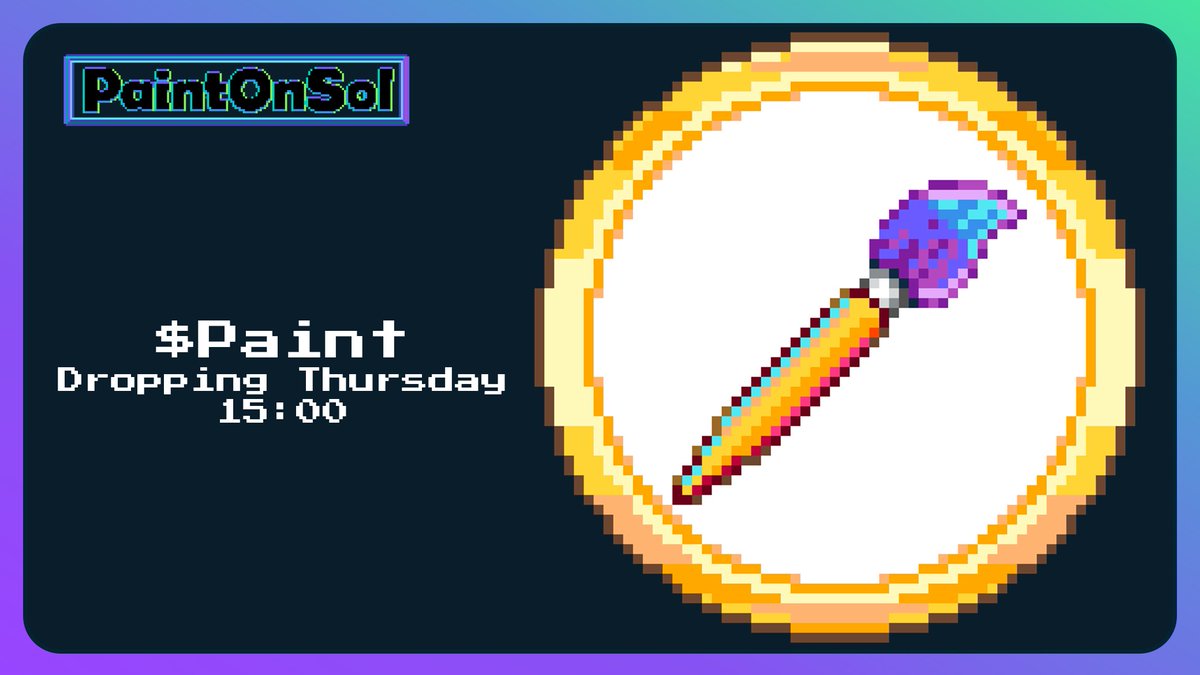 PaintOnSo1's tweet photo. $Paint Early access and Coin dropping on Thursday 15:00 EST. Spread the word https://t.co/Bq21oInzQI