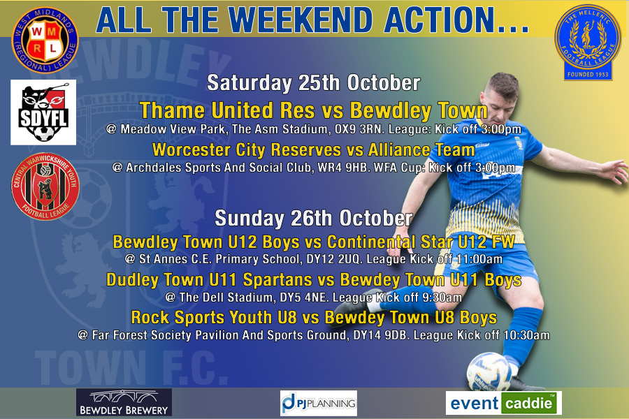 Five teams in action this weekend.  The firsts head south again to play Thame United  Res in a league  game,  the  Alliance team  play away at Worcester City Res in a WFA Cup game.   

On Sunday the Under 12 boys are at home , and the Under 11s and Under 8s have away  games.