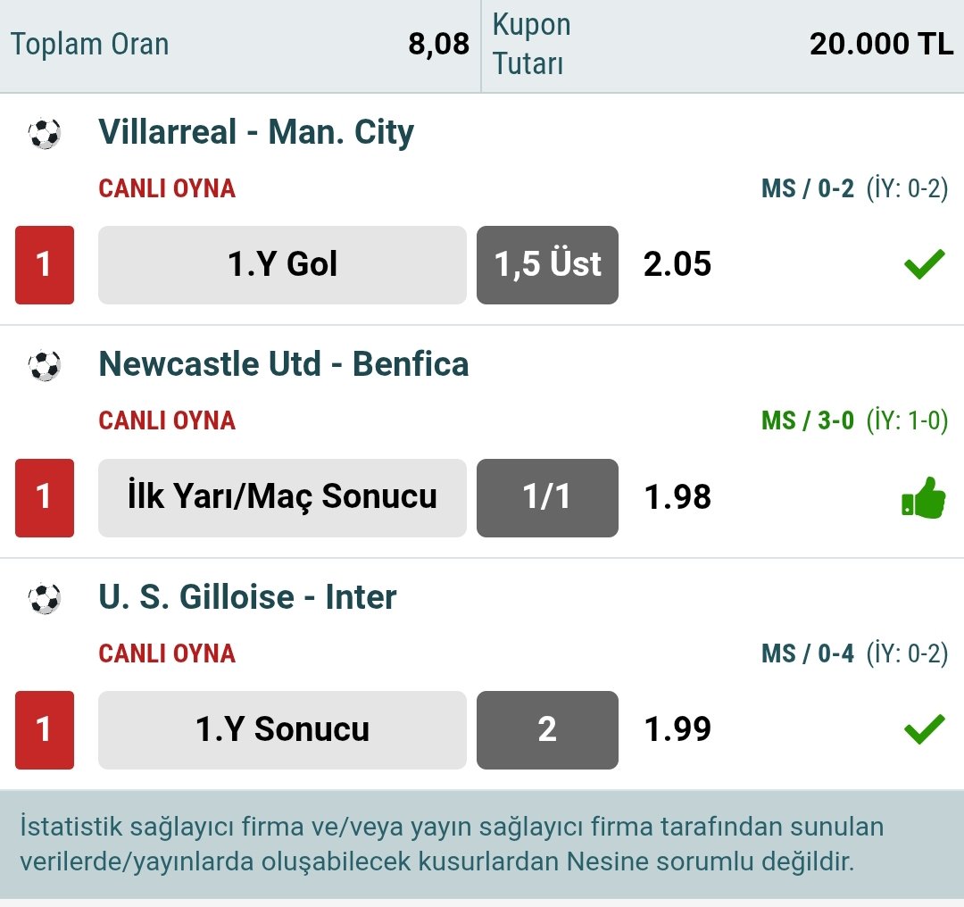 Günün vurgun kuponu kazandı değerlendiren dostlarıma tebrikler...

Ayrıca ücretsiz telegram kanalımda çok büyük vurgunlar yapıyoruz gelip gözatabilirsiniz...

t.me/+5ovGnddGX8U1M…
