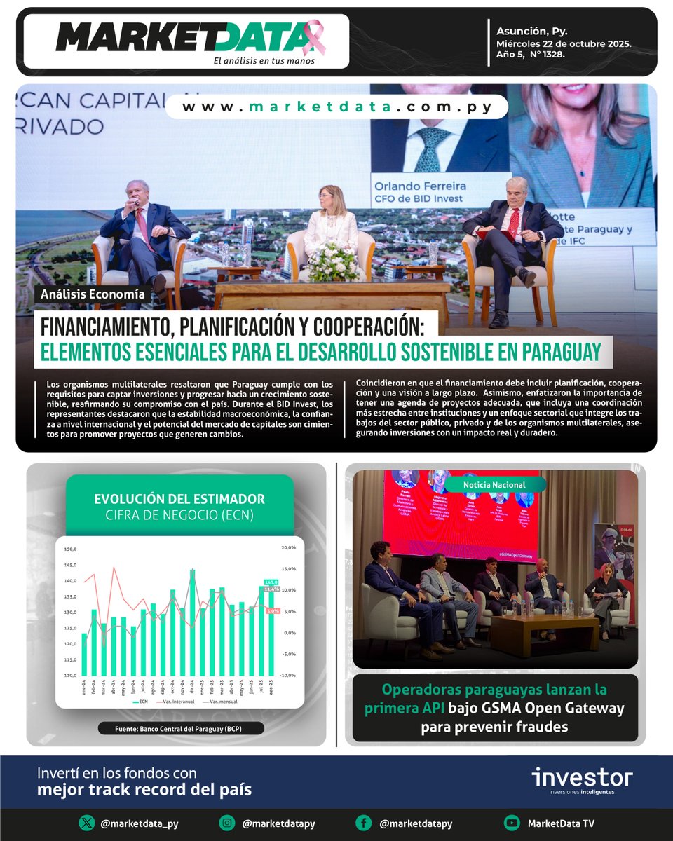 marketdata_py's tweet image. 📅 Miércoles 22 de octubre
📊 Economía | Negocios | Finanzas
📲 Leé las noticias más relevantes del día en marketdata.com.py