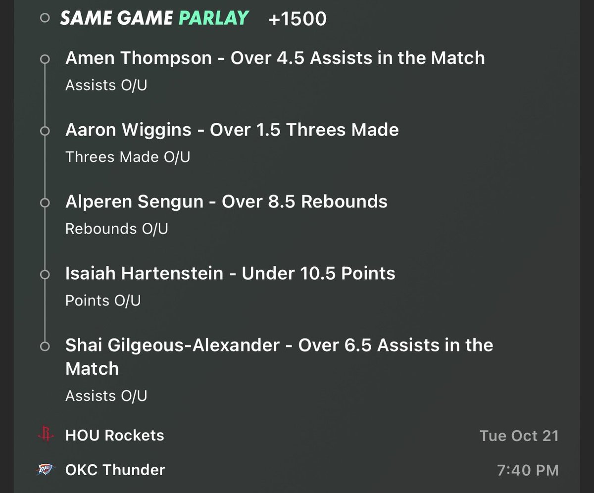 manny6ix's tweet image. NBA SGP🏀

Let’s get the party off the right way🚀🤑

Thompson dishing
Wiggins Splashing
Sengun Being Shaq 
Hartenstein Will play like Kwane Brown
Shai No need to explain he’s a dog🐶

#Gamblingtwitter #GamblingX
#GamblingCommunity #nba #NBAPicks #NBATwitter