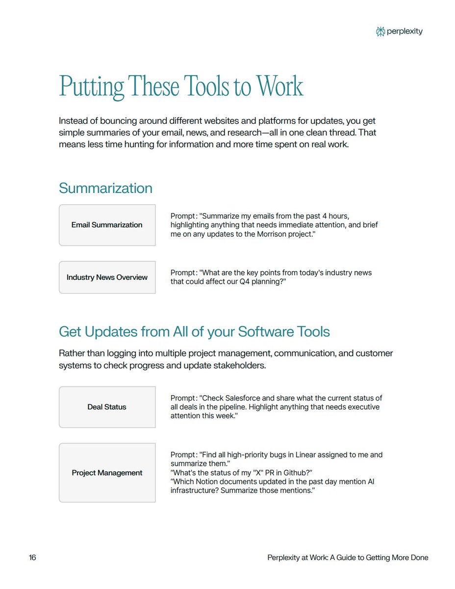 neatprompts's tweet image. Perplexity just dropped a 42-page masterclass on productivity.