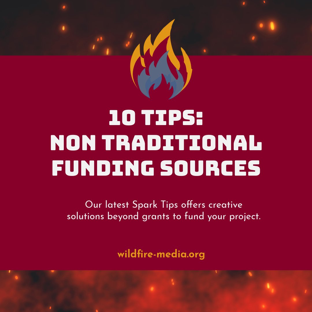 Wildfire_npo's tweet image. Our latest #SparkLearning article offers 10 tips on non-grant funding sources for your art, documentary, or nonprofit project. Read it here: wildfire-media.org/blog/10-tips-n….
.
This article is a feature of our #SparkTraining program which is funded in part by a grant from
@spj_tweets